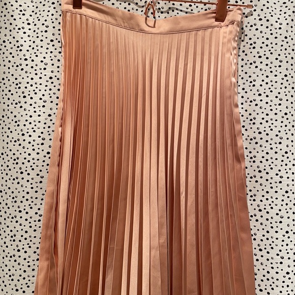 Mango Pleated Pink Midi Skirt maxi long - Picture 4 of 5